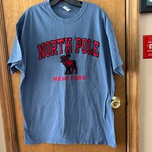 Gildan Blue Tee with North Pole Graphic